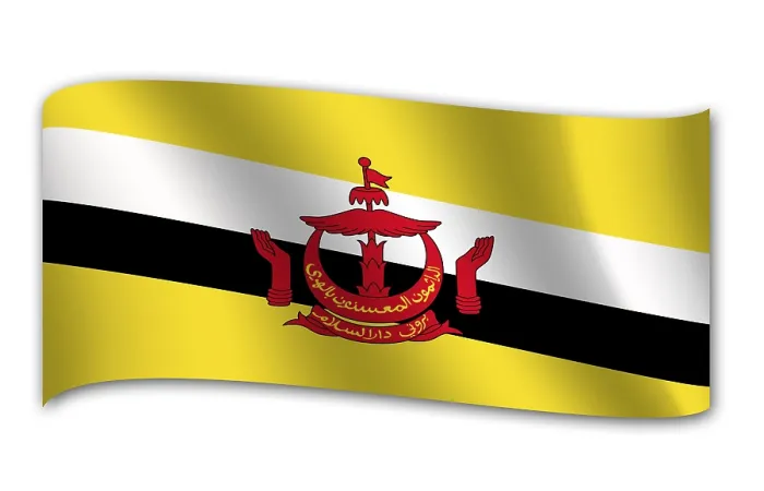 Gerahmter Druck : Flagge von Brunei Gerahmter Druck : Flagge von Brunei