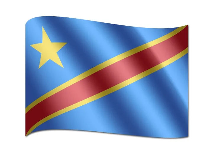 Gerahmter Druck : Flagge der Demokratischen Republik Kongo Gerahmter Druck : Flagge der Demokratischen Republik Kongo