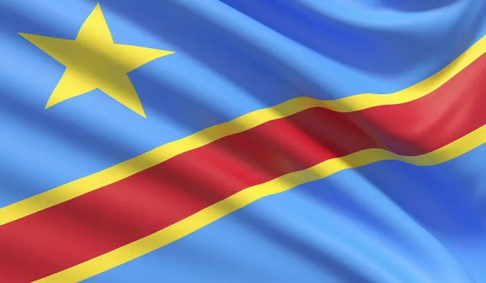 Gerahmter Druck : Flagge der Demokratischen Republik Kongo Gerahmter Druck : Flagge der Demokratischen Republik Kongo