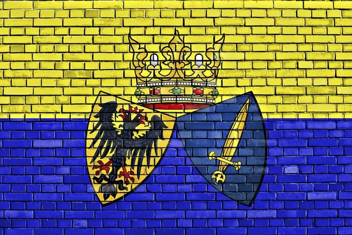 Gerahmter Druck : Wappen von Essen auf Backsteinmauer. Gerahmter Druck : Wappen von Essen auf Backsteinmauer.