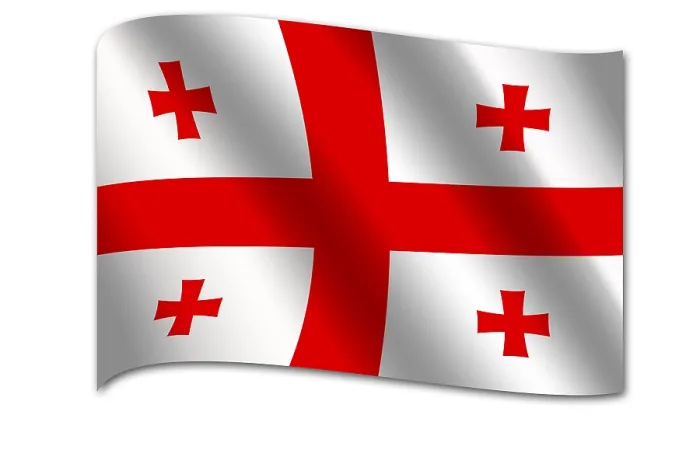 Gerahmter Druck : Flagge Georgiens