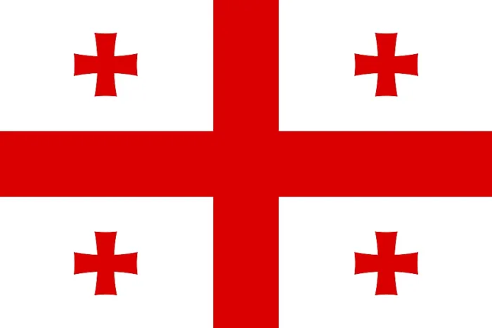 Gerahmter Druck : Flagge Georgiens, Vektorillustration. Gerahmter Druck : Flagge Georgiens, Vektorillustration.