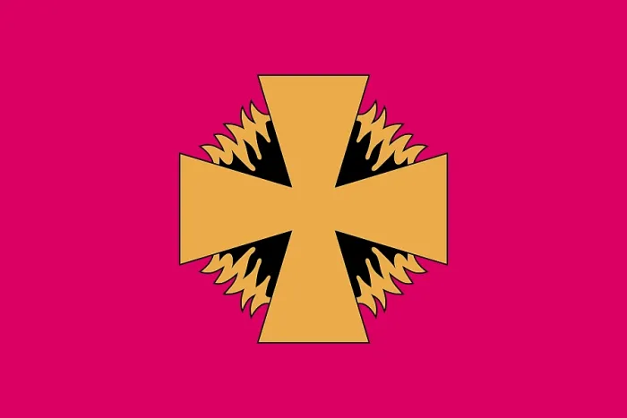 Gerahmter Druck : Die Flagge des Goldenen Bären Gerahmter Druck : Die Flagge des Goldenen Bären