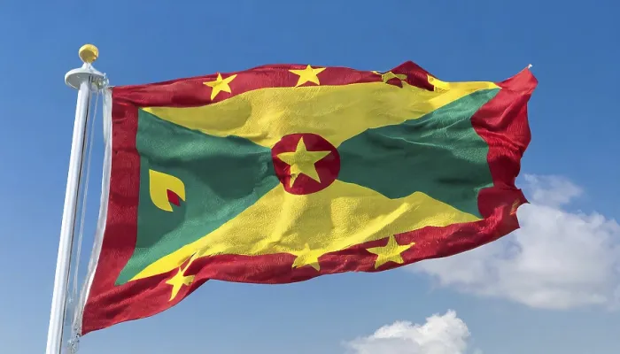 Gerahmter Druck : Das Flagge von Grenada, Karibik. Gerahmter Druck : Das Flagge von Grenada, Karibik.
