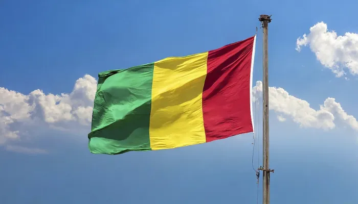 Gerahmter Druck : Das Flagge von Guinea flattert im Wind. Gerahmter Druck : Das Flagge von Guinea flattert im Wind.