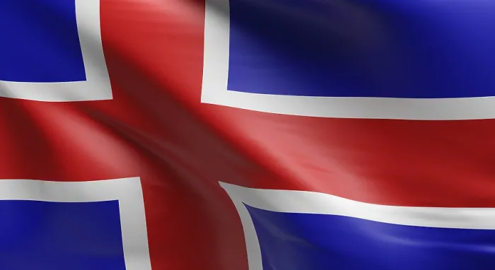 Gerahmter Druck : Islandflagge mit Hintergrund, 3D-Rendering. Gerahmter Druck : Islandflagge mit Hintergrund, 3D-Rendering.