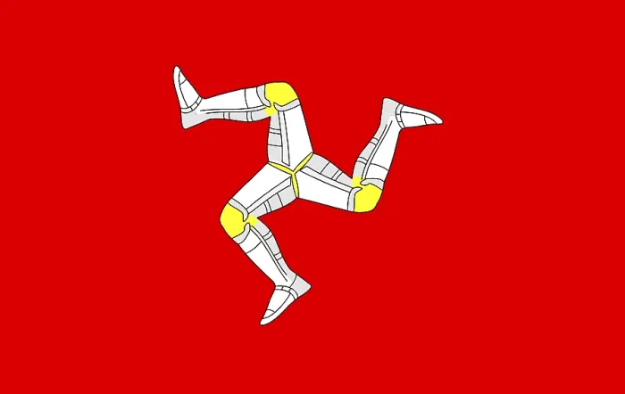 Gerahmter Druck : Flagge der Isle of Man
