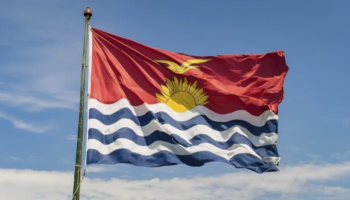 Gerahmter Druck : Das Flagge von Kiribati, Polynesien. Gerahmter Druck : Das Flagge von Kiribati, Polynesien.