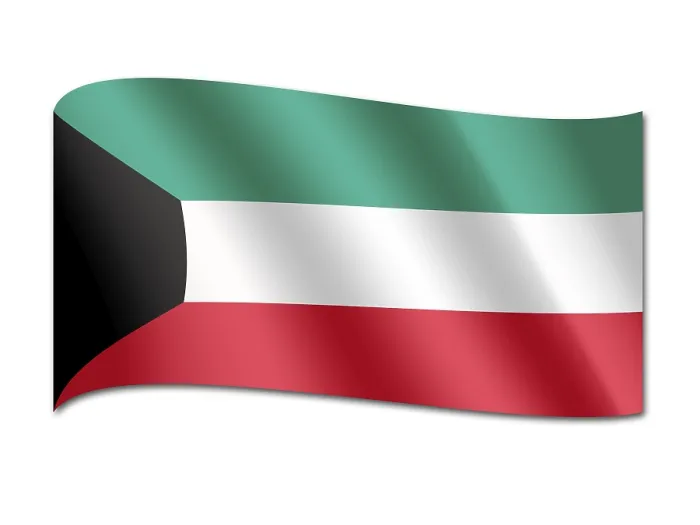 Gerahmter Druck : Flagge des Staates Kuwait Gerahmter Druck : Flagge des Staates Kuwait