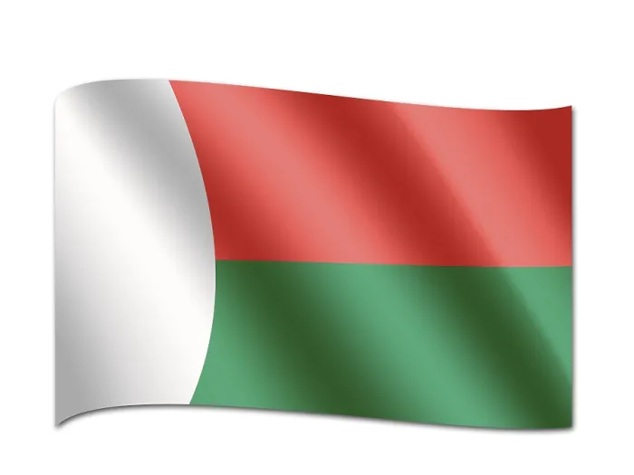 Gerahmter Druck : Flagge Madagaskars Gerahmter Druck : Flagge Madagaskars