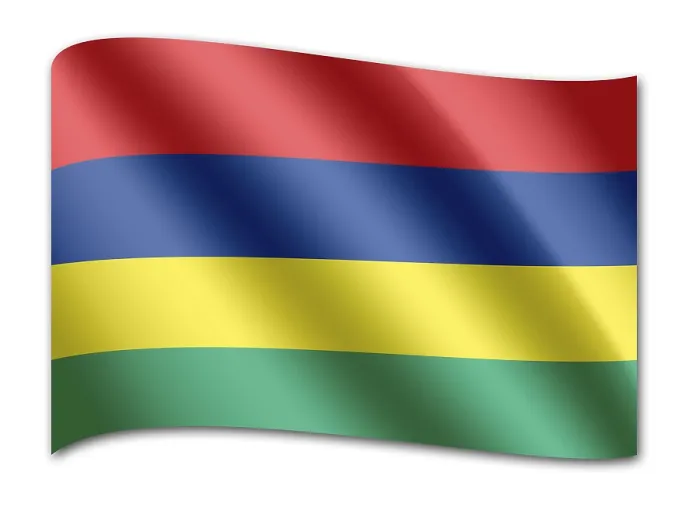 Gerahmter Druck : Flagge von Mauritius