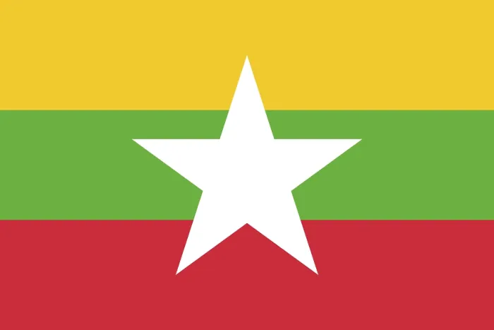Gerahmter Druck : Flagge von Myanmar Gerahmter Druck : Flagge von Myanmar