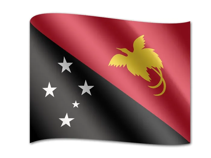 Gerahmter Druck : Flagge von Papua-Neuguinea Gerahmter Druck : Flagge von Papua-Neuguinea