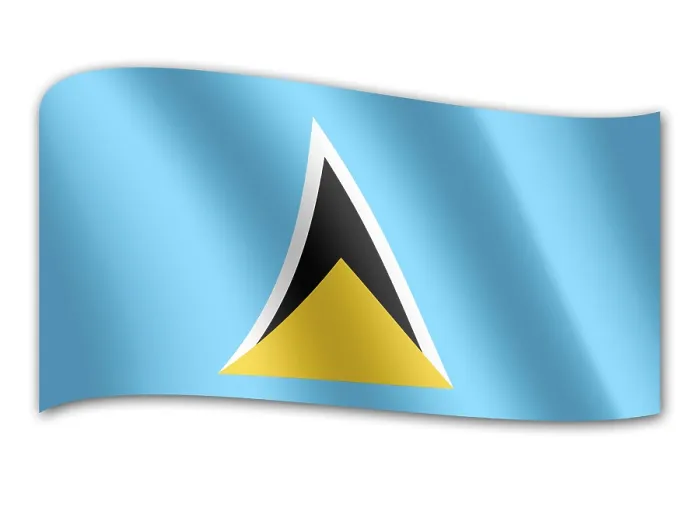 Gerahmter Druck : Flagge von Saint Lucia