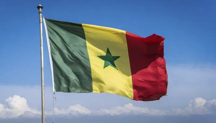 Gerahmter Druck : Das Flagge von Senegal weht in der Wind. Gerahmter Druck : Das Flagge von Senegal weht in der Wind.