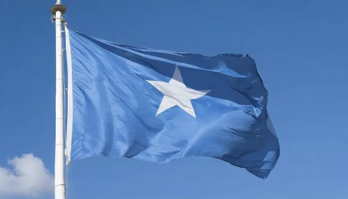 Gerahmter Druck : Das Flagge von Somalia weht im Wind. Gerahmter Druck : Das Flagge von Somalia weht im Wind.