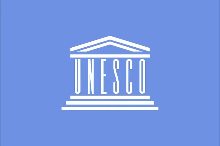 Gerahmter Druck : Flagge der UNESCO, Vektorillustration Gerahmter Druck : Flagge der UNESCO, Vektorillustration
