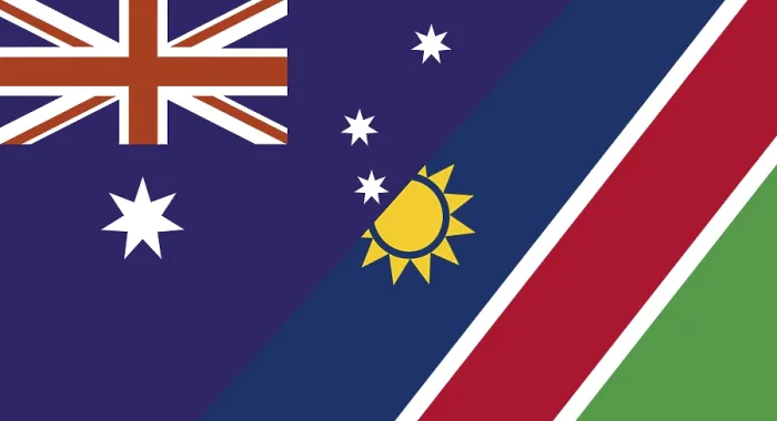 Gerahmter Druck : Flaggen von Australien und Namibia. Gerahmter Druck : Flaggen von Australien und Namibia.