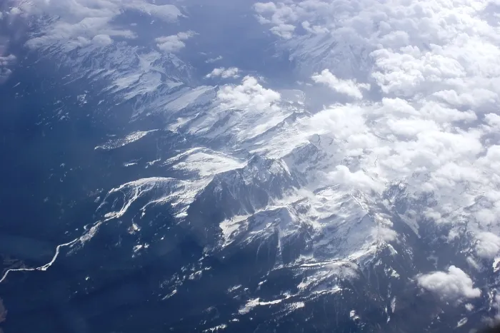 Gerahmter Druck : Flug über die Alpen. Gerahmter Druck : Flug über die Alpen.