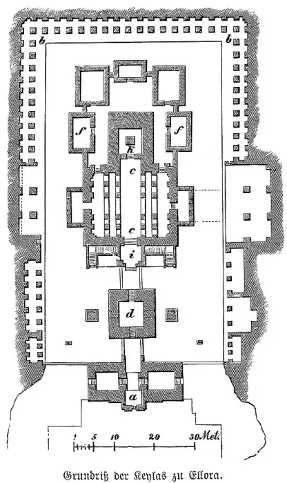 Gerahmter Druck : Bodenplan der Keylas in Ellora Gerahmter Druck : Bodenplan der Keylas in Ellora