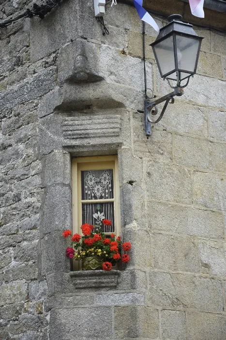 Gerahmter Druck : Blumenfenster in Bretagne Gerahmter Druck : Blumenfenster in Bretagne
