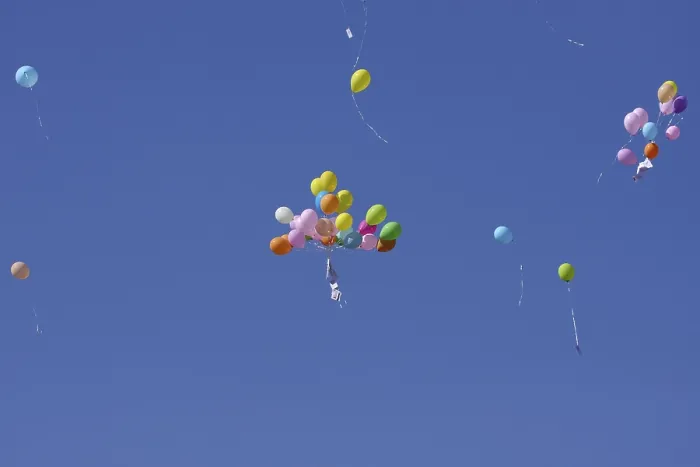 Gerahmter Druck : Fliegende Ballons Gerahmter Druck : Fliegende Ballons
