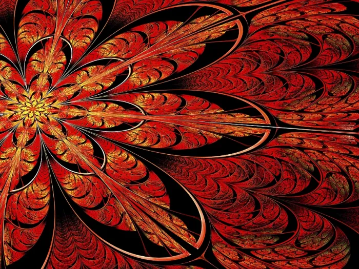 Gerahmter Druck : Fraktalblume - abstrakte computer-generierte Abbildung. Gerahmter Druck : Fraktalblume - abstrakte computer-generierte Abbildung.