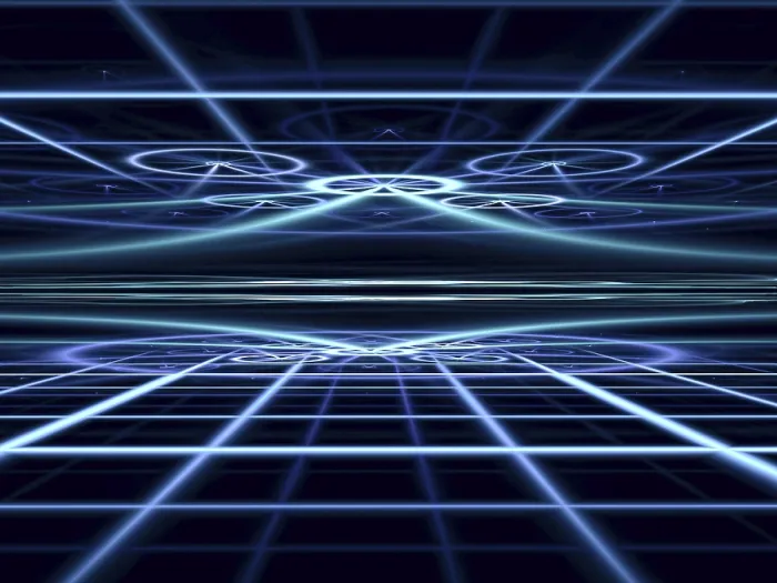 Gerahmter Druck : Fraktalgeometrie: dunkle Technologie oder esoterischer Hintergrund mit Raster. Gerahmter Druck : Fraktalgeometrie: dunkle Technologie oder esoterischer Hintergrund mit Raster.