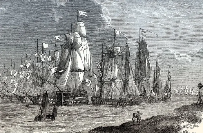 Gerahmter Druck : Die französische Marine vor Granada Gerahmter Druck : Die französische Marine vor Granada