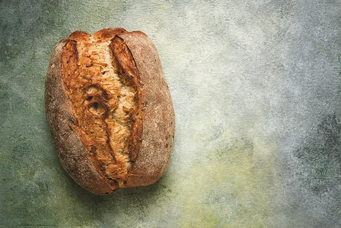 Gerahmter Druck : Frischer Brot, Sauerbrot, ovaler Form. Gerahmter Druck : Frischer Brot, Sauerbrot, ovaler Form.