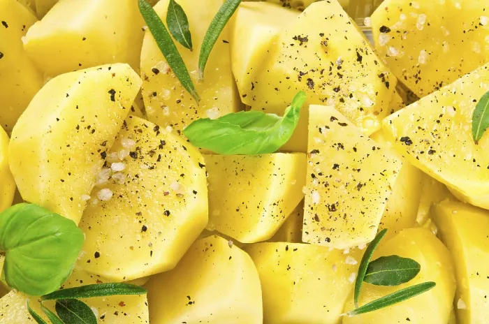 Gerahmter Druck : Frische frittierte Kartoffeln Gerahmter Druck : Frische frittierte Kartoffeln