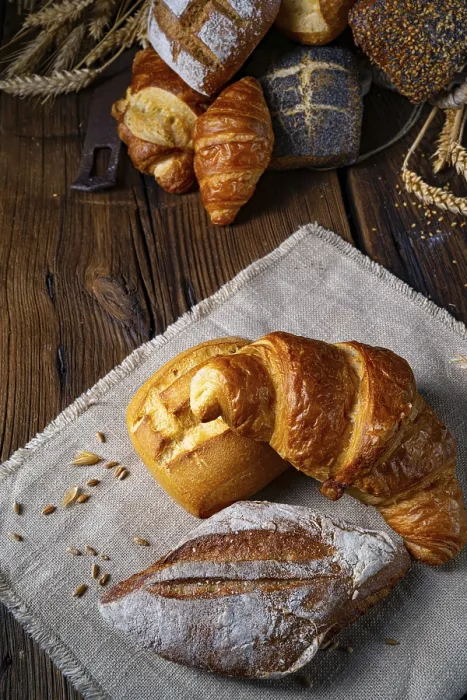 Gerahmter Druck : Frische Brötchen in einer Cornea. Gerahmter Druck : Frische Brötchen in einer Cornea.
