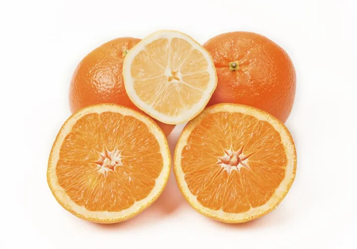 Gerahmter Druck : Frische Orangenscheiben und eine halbe Zitrone. Gerahmter Druck : Frische Orangenscheiben und eine halbe Zitrone.