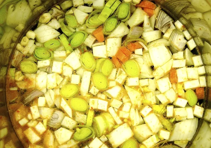 Gerahmter Druck : Frischer Gemüsesuppe Gerahmter Druck : Frischer Gemüsesuppe
