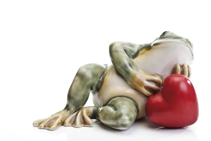 Gerahmter Druck : Frosch und Herz Gerahmter Druck : Frosch und Herz