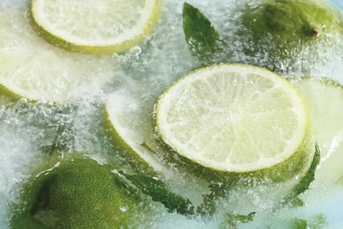 Gerahmter Druck : Eislime-Scheiben Gerahmter Druck : Eislime-Scheiben