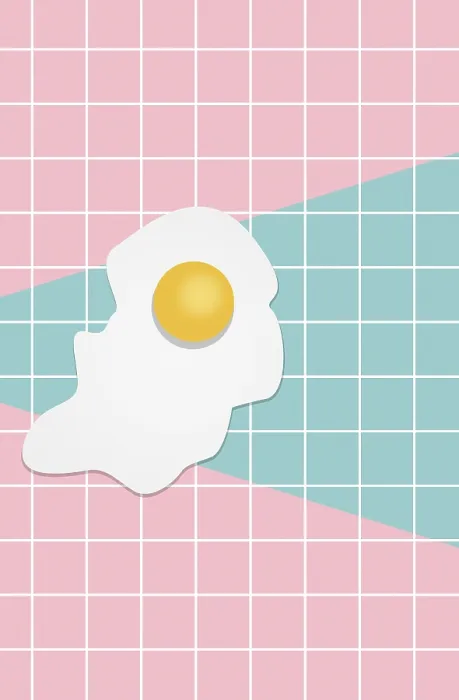 Gerahmter Druck : Humorvolle gebratene Eier-Hintergrund. Pop-Art. Muster.