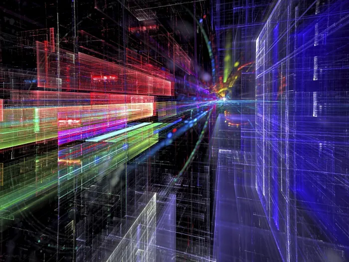Gerahmter Druck : Zukunftsstadtstraße - abstrakte computer-generierte Bild. Gerahmter Druck : Zukunftsstadtstraße - abstrakte computer-generierte Bild.