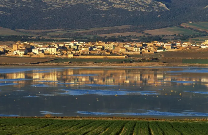 Gerahmter Druck : Gallocanta, Laguna de Gallocanta Gerahmter Druck : Gallocanta, Laguna de Gallocanta
