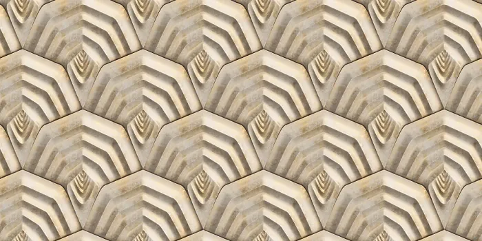 Gerahmter Druck : Interlockende Schildformen mit 3D-Effekt Gerahmter Druck : Interlockende Schildformen mit 3D-Effekt