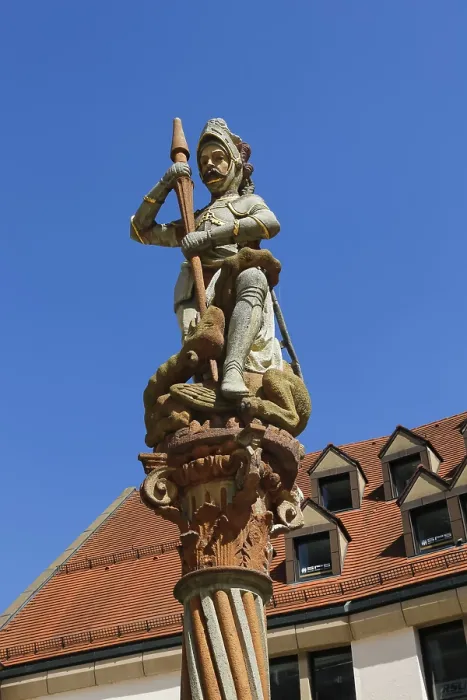 Gerahmter Druck : Georgsbrunnen östlich Munsterplatz Gerahmter Druck : Georgsbrunnen östlich Munsterplatz