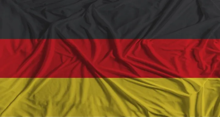 Gerahmter Druck : Deutsche Flagge auf Stoffgrund. Gerahmter Druck : Deutsche Flagge auf Stoffgrund.