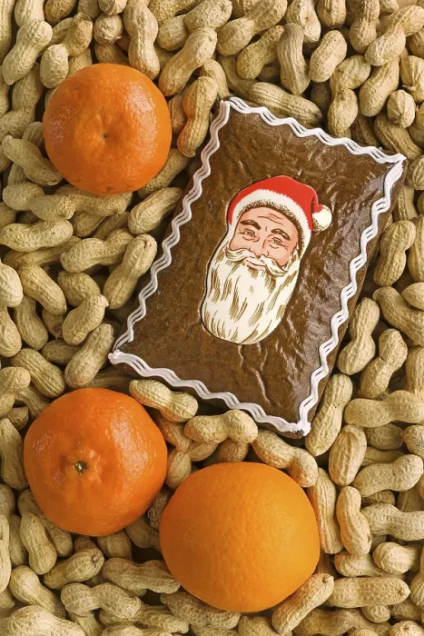 Gerahmter Druck : Lebkuchen, Erdnüsse und Tangerinen. Gerahmter Druck : Lebkuchen, Erdnüsse und Tangerinen.