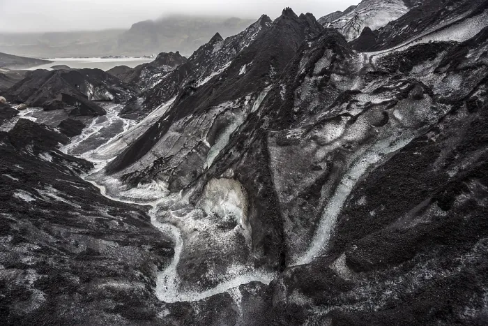 Gerahmter Druck : Gletscher, Solheimajökull Gerahmter Druck : Gletscher, Solheimajökull