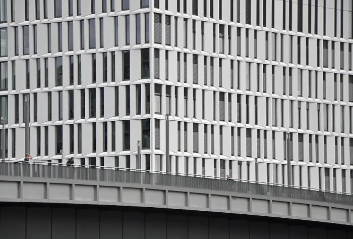 Gerahmter Druck : Glasfassade, Fassade, Gebäude.