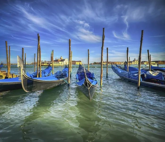 Gerahmter Druck : Gondeln in Venedig Gerahmter Druck : Gondeln in Venedig