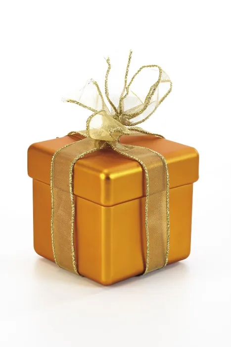 Gerahmter Druck : Goldener Präsentkasten Gerahmter Druck : Goldener Präsentkasten