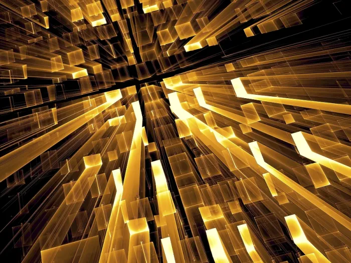 Gerahmter Druck : Goldene Technologie-Hintergrund - abstrakte computer-generierte Bild. Gerahmter Druck : Goldene Technologie-Hintergrund - abstrakte computer-generierte Bild.