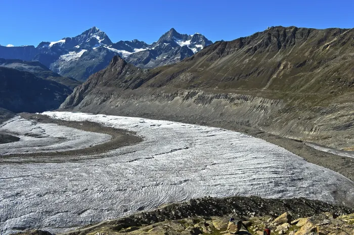 Gerahmter Druck : Gletscher Gorner, hinter Dent Blanche. Gerahmter Druck : Gletscher Gorner, hinter Dent Blanche.