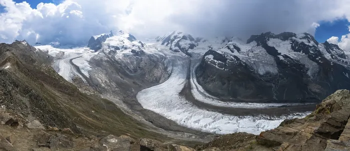 Gerahmter Druck : Gletscher Gorner, Massiv Monte Rosa Gerahmter Druck : Gletscher Gorner, Massiv Monte Rosa